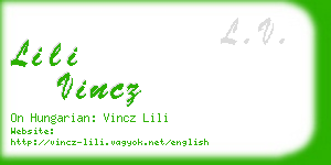 lili vincz business card